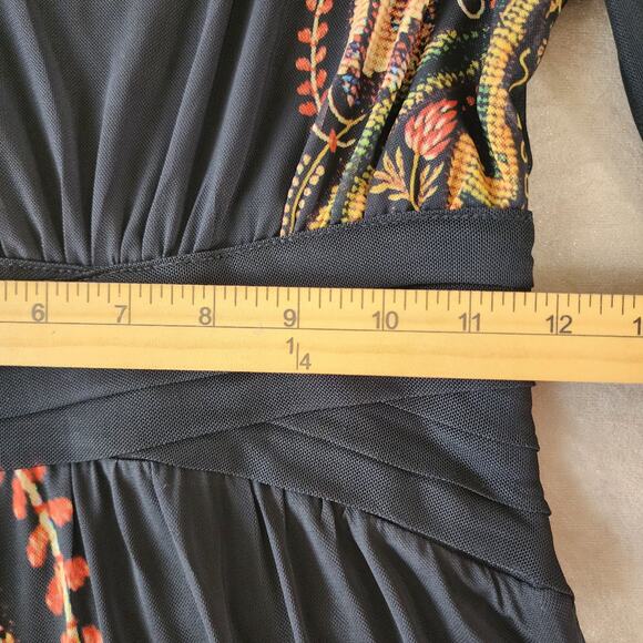 Desigual by Christian Lacoix XS pleated mesh waist Artsy Boho Festival floral - Picture 5 of 16